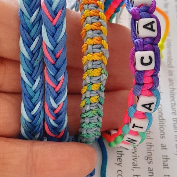 Set Of 4 Braided Multicolor Bracelets - Picture 3 of 5
